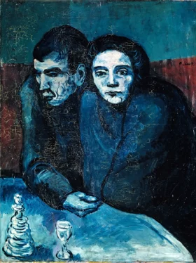 Man and Woman in Café by Pablo Picasso (inspired)