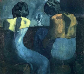 Two Women Sitting at a Bar by Pablo Picasso (inspired)