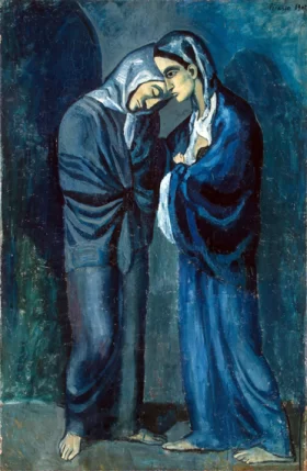 Two Sisters (The Meeting) by Pablo Picasso (inspired)