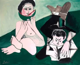 Mangeuse De Pastèque et Homme Écrivant by Pablo Picasso (inspired) Mangeuse De Pastèque et Homme Écrivant by Pablo Picasso (inspired)