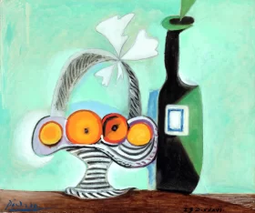 Nature Morte. Corbeille De Fruits et Bouteille by Pablo Picasso (inspired) Nature Morte. Corbeille De Fruits et Bouteille by Pablo Picasso (inspired)