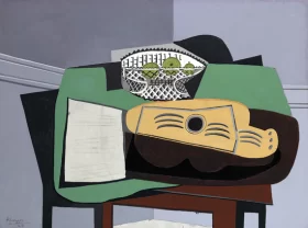 Partition, Guitare, Compotier by Pablo Picasso (inspired)