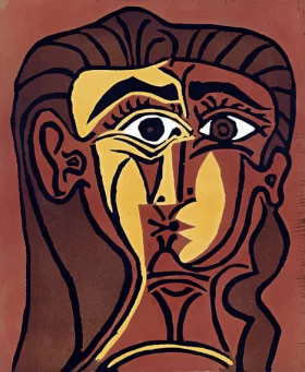 Portrait De Jacqueline De Face, II by Pablo Picasso (inspired)