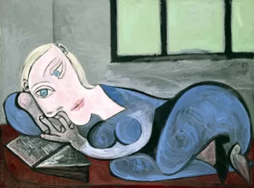 Reclining Woman Reading by Pablo Picasso (inspired)