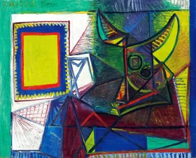 Still Life with Bull's Skull by Pablo Picasso (inspired)