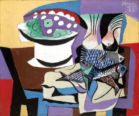 Still Life with Fish by Pablo Picasso (inspired)