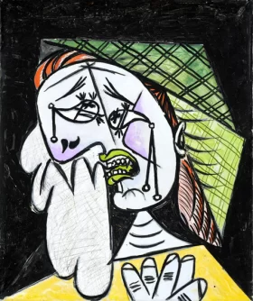 Weeping Woman with Handkerchief by Pablo Picasso (inspired)