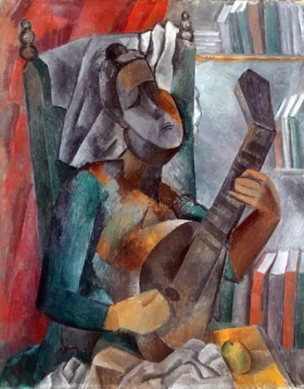 Woman with a Mandolin by Pablo Picasso (inspired)