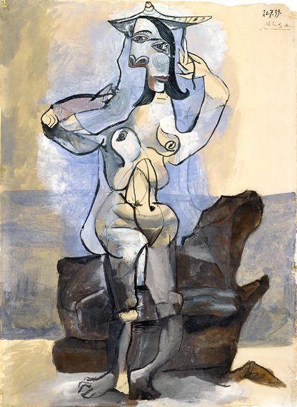 Bather by the Sea by Pablo Picasso (Inspired by), oil painting reproduction on canvas Bather by the Sea by Pablo Picasso (inspired)