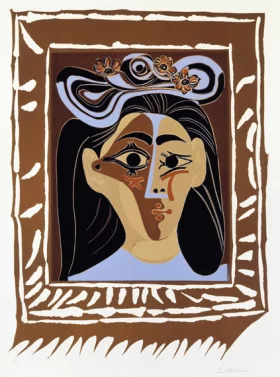 Jacqueline Au Chapeau à Fleurs by Pablo Picasso (inspired)