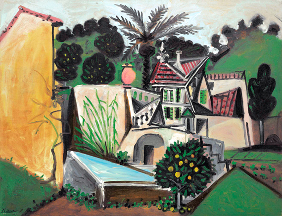 La Villa Au Palmier by Pablo Picasso (Inspired by), oil painting reproduction on canvas La Villa Au Palmier by Pablo Picasso (inspired)
