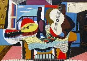 Mandolin and Guitar by Pablo Picasso (inspired)