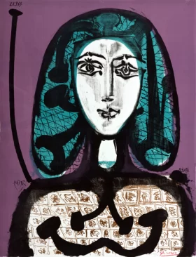 Woman with Hairnet by Pablo Picasso (inspired)