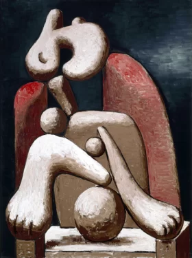 Woman in a Red Armchair by Pablo Picasso (inspired)
