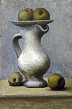 Still Life with Pitcher and Apples by Pablo Picasso (inspired)