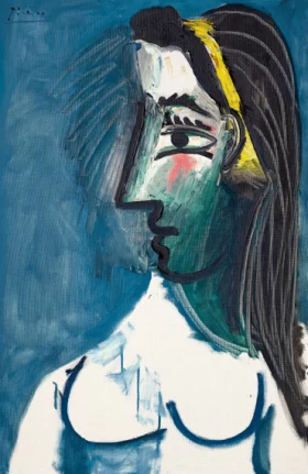 Buste De Femme Nue (Tête De Profil) by Pablo Picasso (inspired)