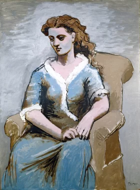 Woman Seated in a Armchair by Pablo Picasso (inspired)