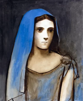 Buste De Femme Au Voile Bleu by Pablo Picasso (inspired)