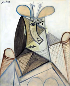 Buste De Femme Au Chapeau (Dora Maar) by Pablo Picasso (inspired)