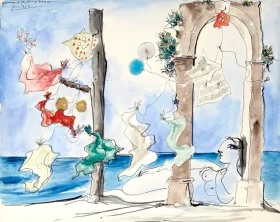 Compositon- Nu Sur la Plage by Pablo Picasso (inspired)