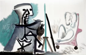 Le Peintre et Son Modèle by Pablo Picasso (inspired)