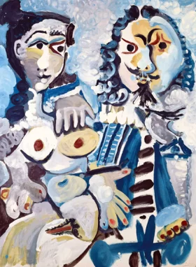Mousquetaire et Nu Assis by Pablo Picasso (inspired)