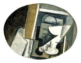 A Glass on a Table by Pablo Picasso (inspired)