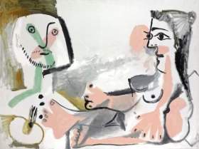 Le Peintre et Son Modèle by Pablo Picasso (inspired)