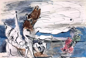 Minotaure Aveugle Conduit Par Une Petite Fille by Pablo Picasso (inspired)