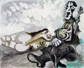 Nu Couché et Musicien by Pablo Picasso (inspired)