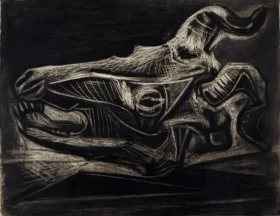 Skull of a Goat on a Table by Pablo Picasso (inspired)