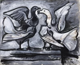 Two Doves with Wings Spread by Pablo Picasso (inspired) Two Doves with Wings Spread by Pablo Picasso (inspired)
