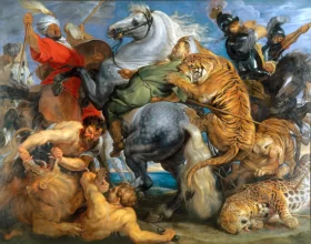 Tiger Lion and Leopard Hunt 1616 by Peter Paul Rubens Tiger Lion and Leopard Hunt 1616 by Peter Paul Rubens