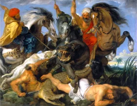 The Hippopotamus and Crocodile Hunt 1615 by Peter Paul Rubens The Hippopotamus and Crocodile Hunt 1615 by Peter Paul Rubens