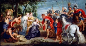 David Meeting Abigail by Peter Paul Rubens David Meeting Abigail by Peter Paul Rubens