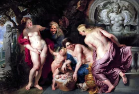 Erichthonius Discovered by the Daughters of Cecrops 1616 by Peter Paul Rubens Erichthonius Discovered by the Daughters of Cecrops 1616 by Peter Paul Rubens