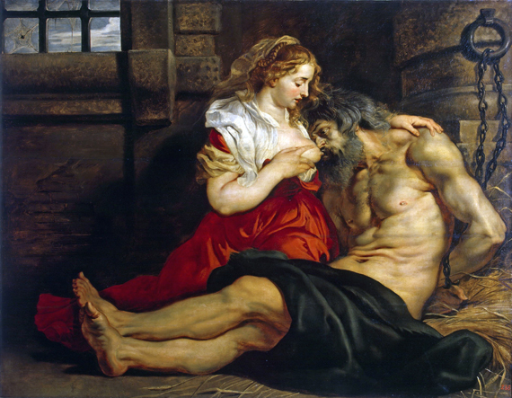 Roman Charity 1612 by Peter Paul Rubens