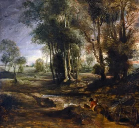 Evening Landscape with Timber Wagon by Peter Paul Rubens Evening Landscape with Timber Wagon by Peter Paul Rubens