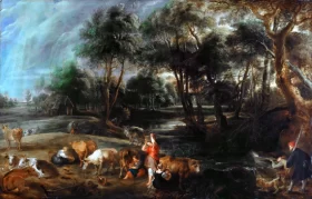 Landscape with Cows and Wildfowlers by Peter Paul Rubens Landscape with Cows and Wildfowlers by Peter Paul Rubens