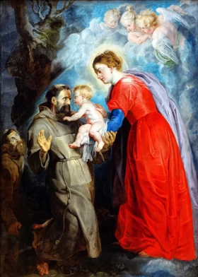 Saint Francis Receiving the Baby Jesus from the Virgin 1617 by Peter Paul Rubens Saint Francis Receiving the Baby Jesus from the Virgin 1617 by Peter Paul Rubens
