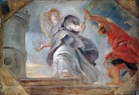 Saint Barbara Fleeing from Her Father 1620 by Peter Paul Rubens