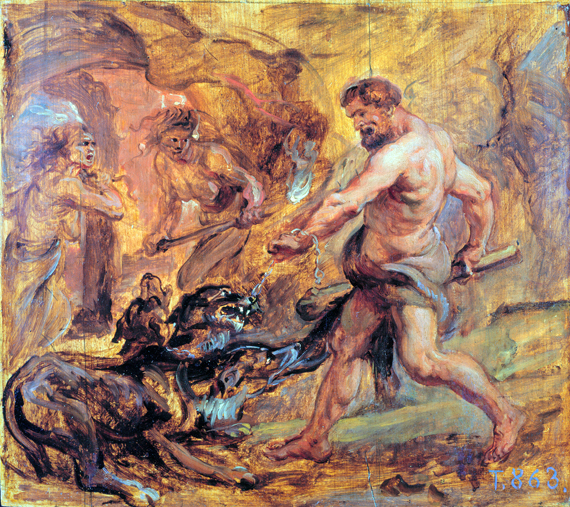 Hercules and Cerberus 1636 by Peter Paul Rubens, oil painting reproduction on canvas Hercules and Cerberus 1636 by Peter Paul Rubens