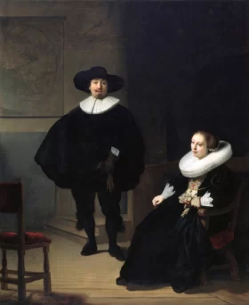 A lady and gentleman in black 1633 by Rembrandt A lady and gentleman in black 1633 by Rembrandt