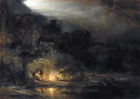 Rest on the Flight into Egypt 1647 by Rembrandt Rest on the Flight into Egypt 1647 by Rembrandt