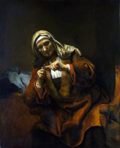 Woman Cutting her Nails 1658 by Rembrandt, oil painting reproduction on canvas Woman Cutting her Nails 1658 by Rembrandt