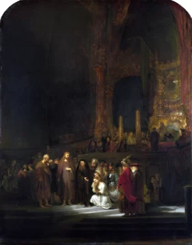 Christ and the Woman Taken in Adultery 1644 by Rembrandt