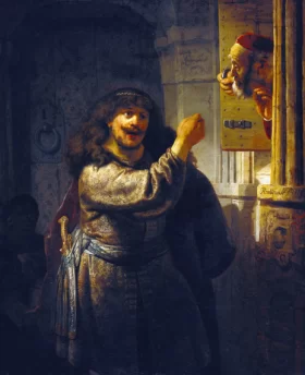 Samson Threatening His Father-in-Law 1635 by Rembrandt