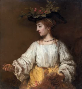 Hendrickje as Flora 1654 by Rembrandt