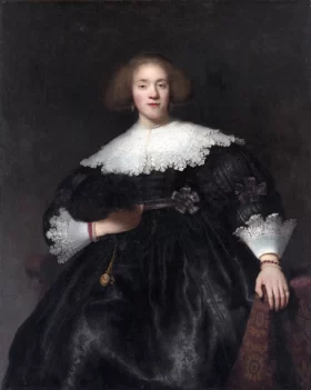 Portrait of a Young Woman with a Fan 1633 by Rembrandt Portrait of a Young Woman with a Fan 1633 by Rembrandt