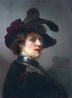 ‘Tronie’ of a man with a feathered beret by Rembrandt ‘Tronie’ of a man with a feathered beret by Rembrandt
